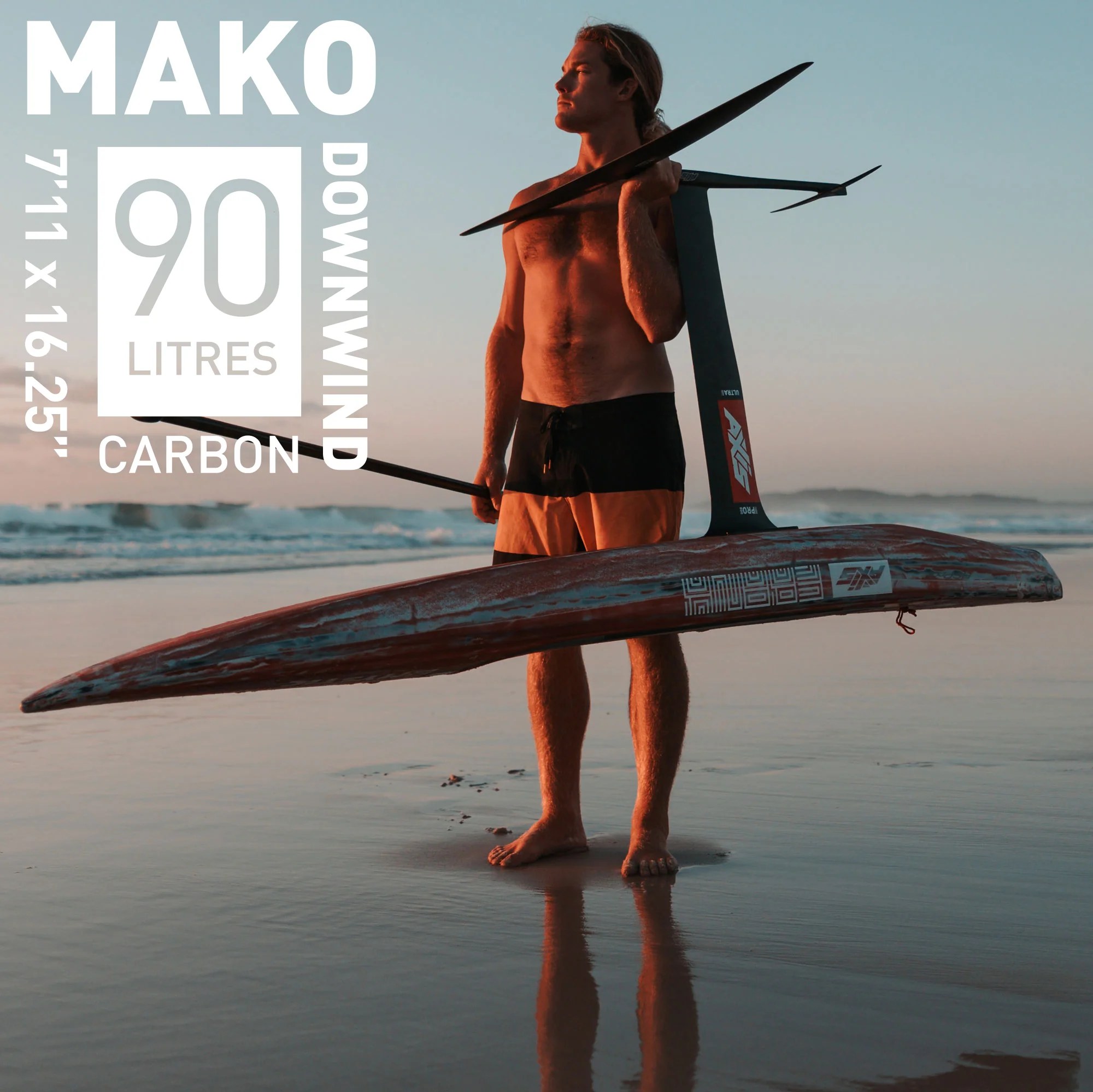 AXIS - Frank 90L Mako Downwind Carbon foilboard 7'11" x 16.25" - Image 5